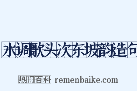 水调歌头次东坡韵造句是什么意思的图片